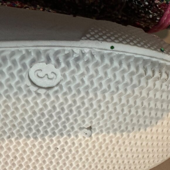 Multi-Color Glitter Sneakers With Pink Trim & White Laces Size 3 Plastic Upper C - Picture 6 of 8